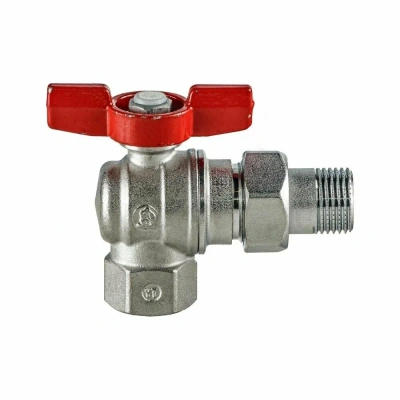Угловой кран шаровой с американкой Giacomini 3/4 ВР, рукоятка- бабочка