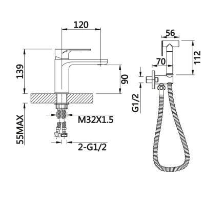 См д/биде VIEIR D35 черный (1/10)